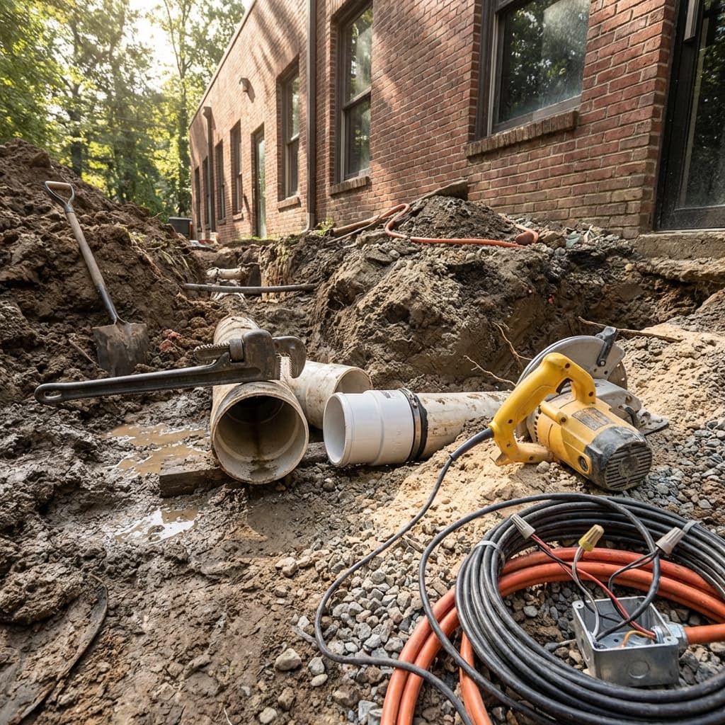 Sewer line repair and replacement